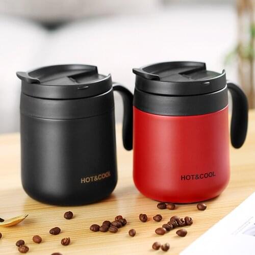 2020 New Stainless Steel Vacuum Flask 304 with Handle Coffee Mug Portable Coffee Cup Business Gift