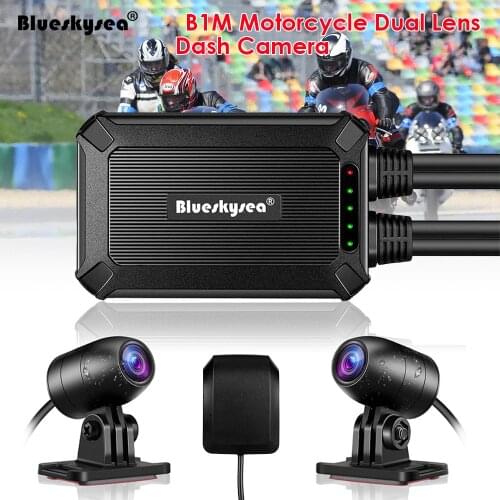 Blueskysea B1M WiFi Motorcycle Dash Camera Dual Lens 2 Channels Motorbike Dash Cam HD 1080P IP67 Waterproof cámara moto