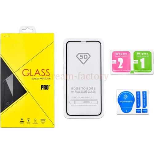 50 pieces DHL 5D Tempered Glass Not Curved Full Cover For iPhone XS XR MAX X 6 7 8 Plus Protector Protective with Retal Package