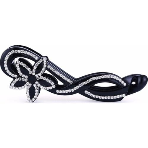 Simple Flower Hair Clips for Women 2017 Girls Hair Accessories Hair Barrettes Hairpins Banana Decoration Head Black Color HC95