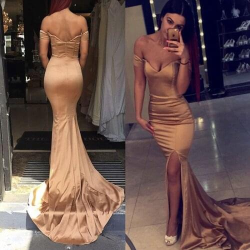 New arrival prom party evening dresses vestido de noiva sereia gown robe de soiree prom party mermaid satin slim multicolour
