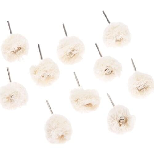 10Pcs 22mm Wool PPolisher Buffer Wheel Polishing Buffing Pad Brush 2.35mm Shank Jewelry Metals Grinding for Dremel Rotary Tools