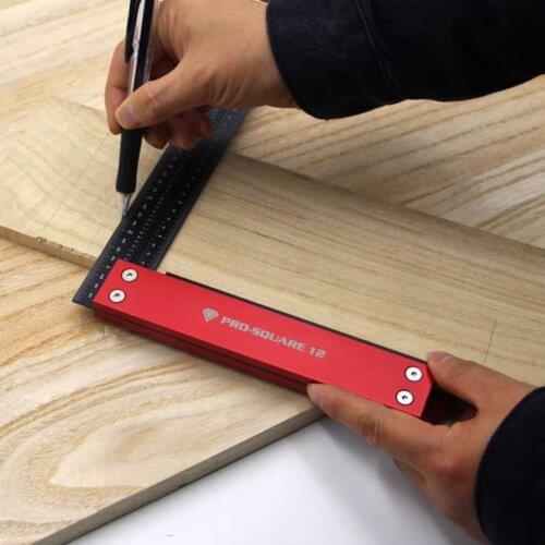 12 inch Scribing Tool Aluminum Alloy Marking 90 Degree Right Angle Ruler L Type Portable Precision Square Hole Positioning