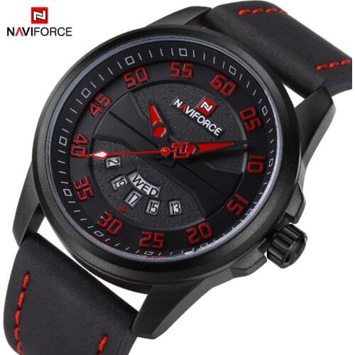 2021NAVIFORCE Top Business Fashion Brand Men Sport Watch Quartz Analog Leather Strap Military Waterproof Watch Relogio Masculino