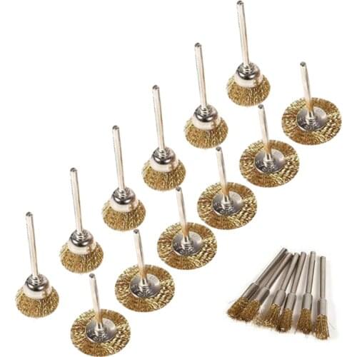 45 PC Brass Wire Wheel Brushes Wire Brushes Set for Accessories Rotary Tools Polish Clean K0AB