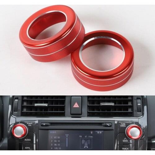 2pcs/set Car Audio Button Switch Decoration Rings Car Styling For Toyota 4Runner 2010+ Aluminum Alloy Car Accessories