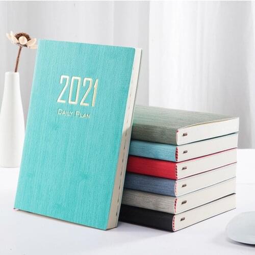 208*148mm English Letter Notebook 365 Day 2021 Year Daily Calendar Agenda Time Organizer Schedule Planner Book Journal Diary
