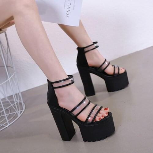 2020 Summer Waterproof Platform 15CM Hate High Pearl Sandals Super High With Muffin Thick Platform Sandals