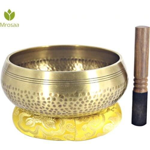 Bronze Chime BrassQing Buddha Sound Bowl Nepal Tibet Chant Yoga Meditation Chanting Bowl Handicraft Sanskrit Brass Singing Bowl