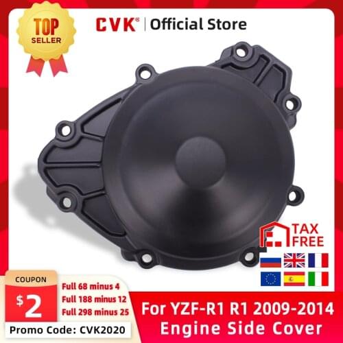 CVK Engine Cover Motor Stator Cover CrankCase Side Cover Shell For YAMAHA YZF-R1 YZF R1 2009 2010 2011 2013 2014 10 11 12 13 14