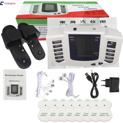 JR309A Electrical Stimulator Full Body Relax Muscle Therapy Massager,Pulse tens Acupuncture with therapy slipper+ 8 pads