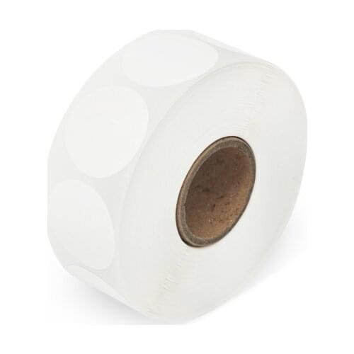 New solid White 24mm Round Food Safety Permanent Adhesive Label Sticker Adhesive Labels 1000/Roll, 1 Rolls/Pack