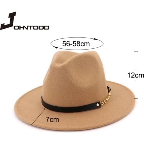 2020 classic fashion Fedora hat autumn and winter felt hat wide brim ladies hat ladies men jazz church godfather hat