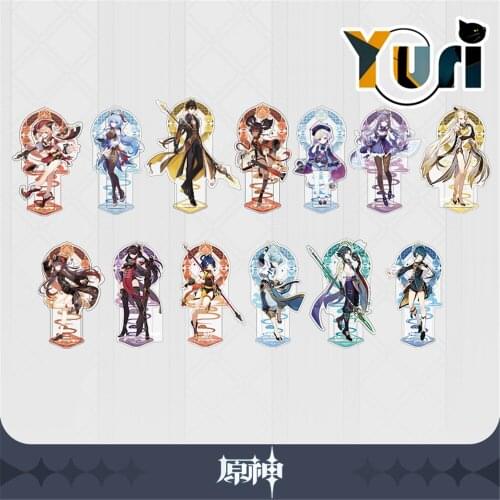 Genshin Impact Original Tartagli Zhong Li Xiao Venti Hutao Figure Doll Acrylic Stand Toy Display Cosplay C YS