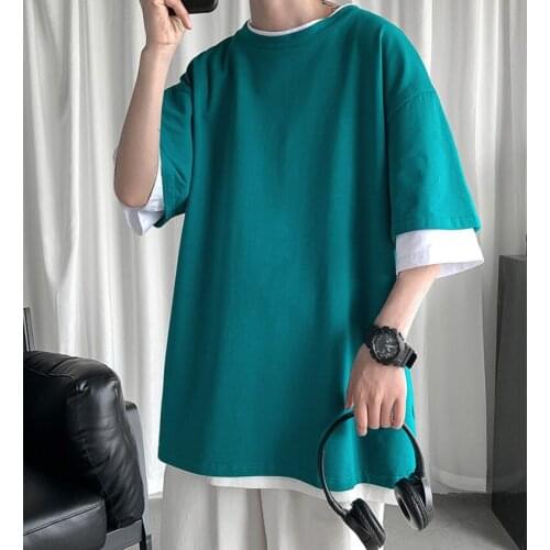 Short-sleeved printed cotton T-shirt womens 2021 summer new student loose large size half-sleeved top