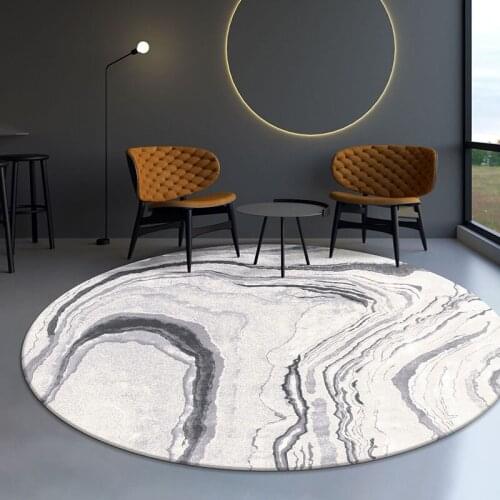 Nordic Round Rug Living Room Home Decoration Thick Rug Bedroom Modern Design Floor Cushion Sofa Coffee Table Area Floor Cushion