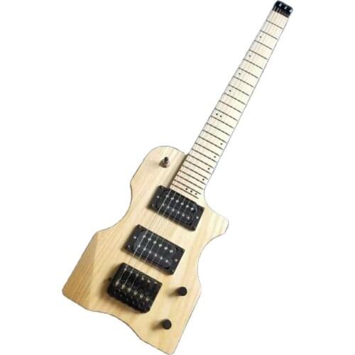 Mini guitar headless electric guitar 30 inch natural 6 string headless guitar 24 frets good varnish guitar ashwood body free bag