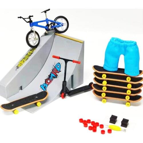 Mini Skate Park Finger Skateboard Fingerboard Finger Skate Park Kit Mini Finger Toy Set Training Props For Kids