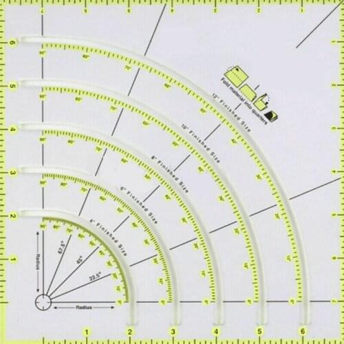 Sewing Tools Patching Rule Manual DIY Multifunctional Multi Angle Cutting Ruler Arc Fan Shape Cutting Ruler
