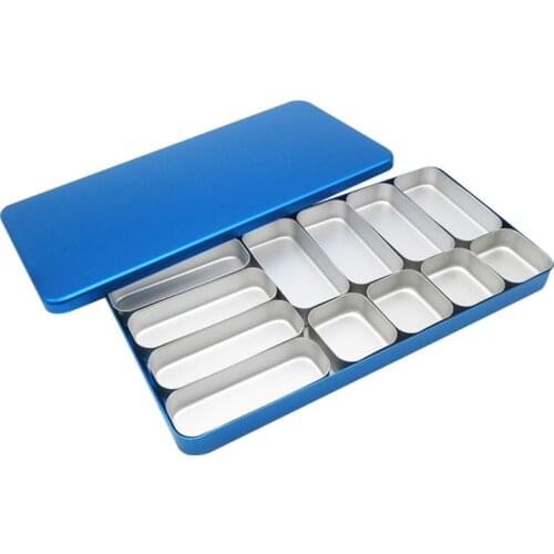 Multi Autoclave Dental Disinfection Box Metal Case Endo Files Holder 12 Partition Sterilizer Case Burs Holder Dental Instrument