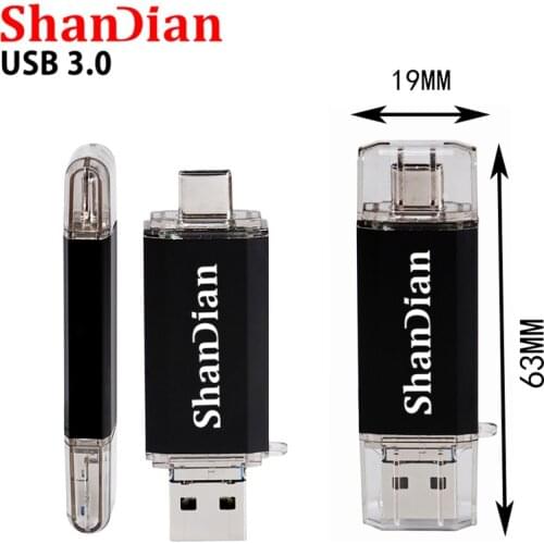 Multi-function flash drive USB 3.0 pen drive 16G 32G 64G 128G for Android phone 3 in 1 memory stick micro usb & type-c & USB 3.0