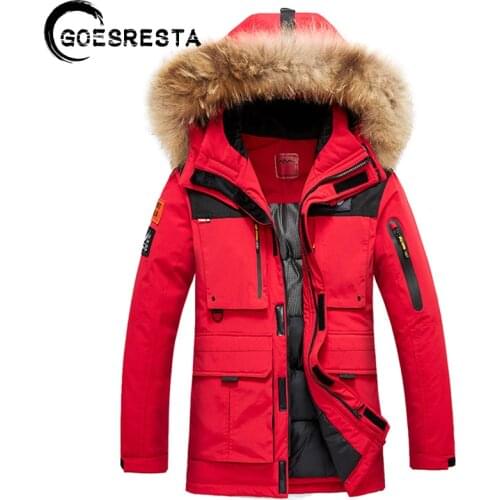 Fur Collar Jacket Men Thicken Warm Waterproof Winter Parkas Men Hooded Zipper Fashion Casual Caots Multiple Pockets Men Jackets