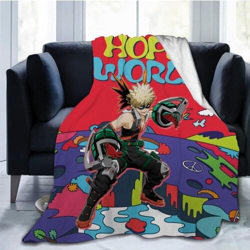 Institute of hero Anime Soft Coral Fleece Blanket 3D Quilt Bedlinen Sheet Sofa Thin Mechanical Wash Flannel Blankets
