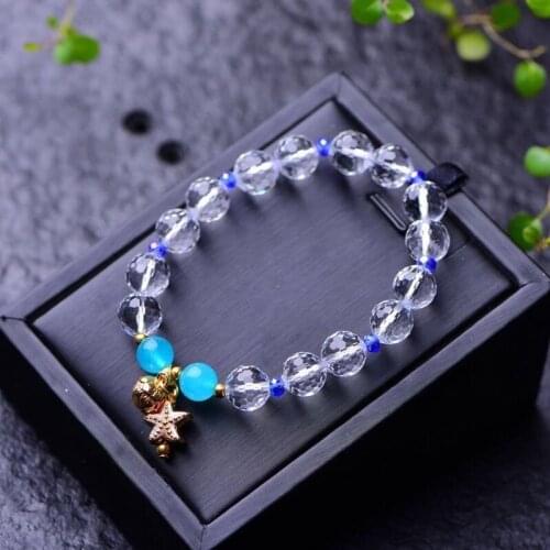 Natural White Crystal Facet Beads HandMade Bracelet Necklace Accessory Gifts High Quality Rocky Quartz
