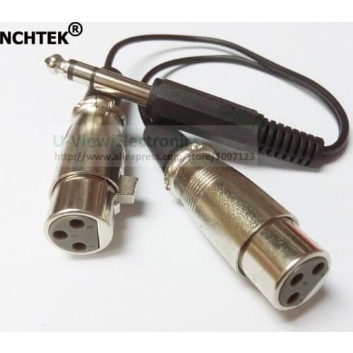 NCHTEK 1/4" 6.35MM Stereo Plug To Dual XLR 3Pin Female Microphone Mic Audio Cable About 0.3M/Free Shipping/10PCS