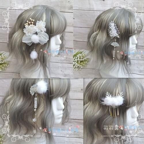 Original hand-made hair accessories lolita Chinese antiquity hairpin on the folder stuffed ball of ice and snow accessories