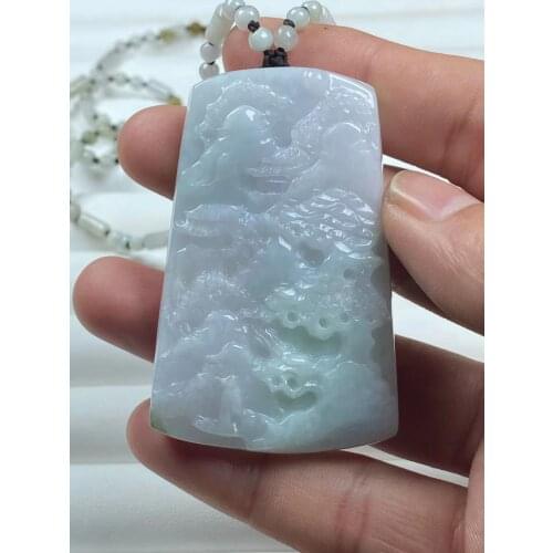 Natural 7A Myanmar jade Handcarved jade landscape green jade pendant jade necklace men pendants jewelry jade necklaces