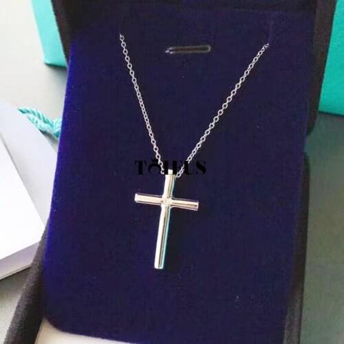 Tif Sterling Silver Personalized Cross Necklace Pendant, A Gift For Girlfriends