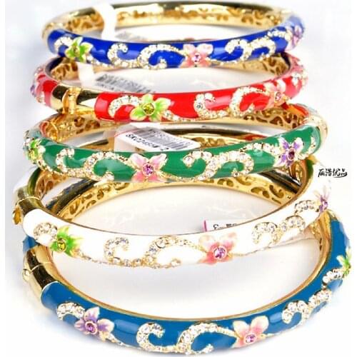 Beijing Cloisonne Bangle Bracelet New Cutout Women Bracelet Jewelry Bangle for 1pcs
