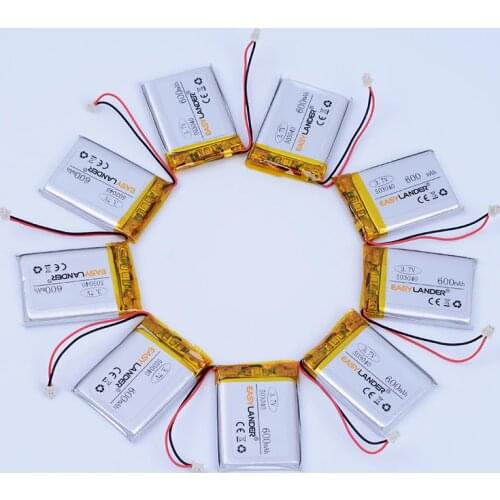 9pcs/Lot 3.7V 600mAh 503040 Rechargeable li Polymer Li-ion Battery For mouse recorder speaker RC toys Bluetooth Remote 053040