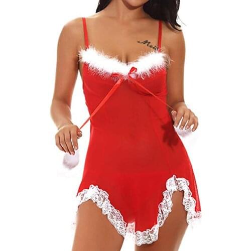 Dress Woman Hot Sell Sexy Lingerie Night Dress Racy Womens Underwear Sleepwear Nighties Spice Suit Temptation Nightgown+Briefs