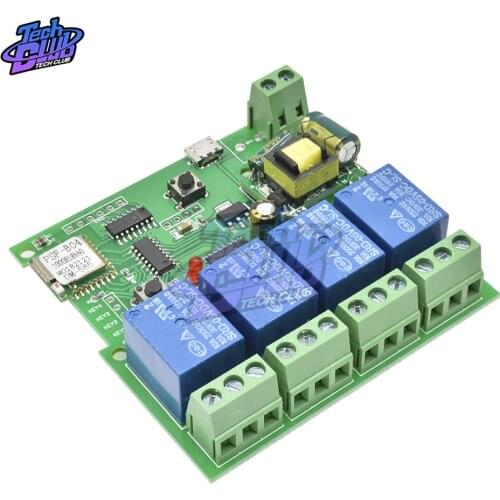 DC 5V-32V 12V AC 220V Wifi Relay Switch 4 Channel Wireless Wifi Relay Module Remote Control Switch 433 MHZ for Android / IOS