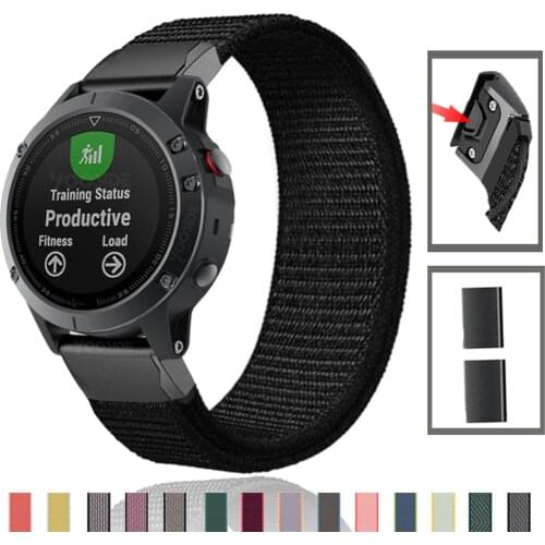 22mm 26mm Nylon Strap for Garmin Fenix 6 6X Pro Fenix 5 5X plus 3 3HR Forerunner 935 945 D2 Bravo Quick Release Smart Watch band