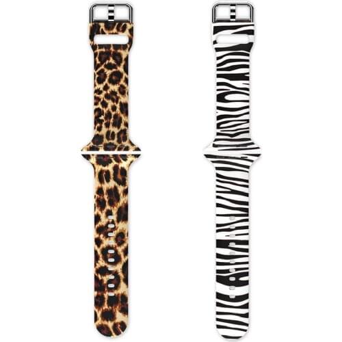 2pcs 38mm Silicone Flower Strap for Apple WatchBand 40mm 44/42mm Spots Leopard pattern Bands for Iwatch Serier Rubber Bracelet