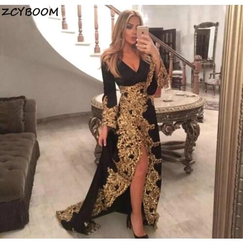 Sexy V-Neck Split A-Line Evening Dresses 2021 Women Formal Party Night Vestidos De Gala Elegant Long Robes De Soirée Prom Gowns