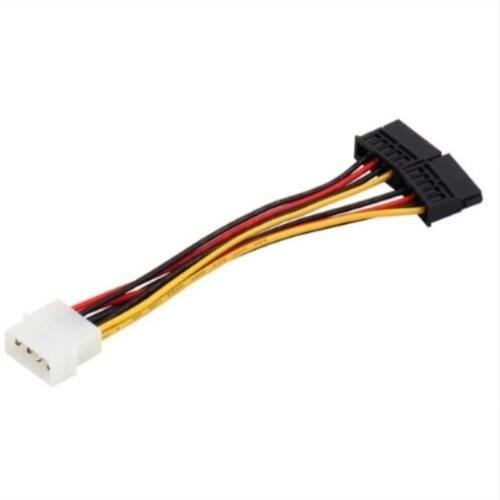 Serial ATA SATA 4 Pin IDE Molex to 2 of 15 Pin HDD Power Adapter CableWholesale