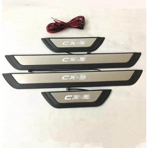 LED Lights Car Door Sill Scuff Plates for Mazda CX-5 Stainless Steel LED Door Sills Covers CX5