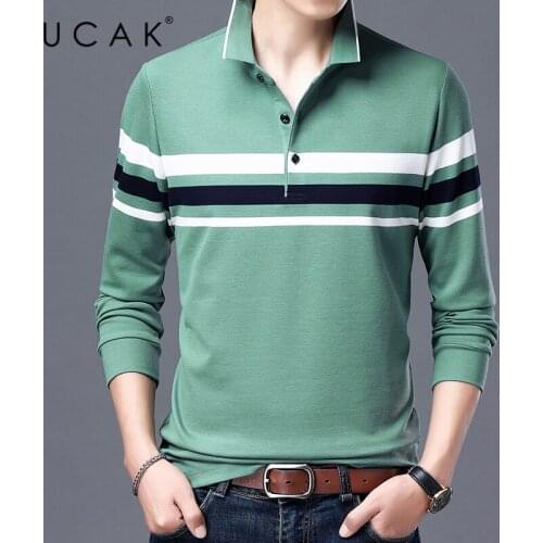 UCAK Brand Casual Cotton Turn-down Collar T Shirt Men Clothes Spring New Arrivals Streetwear Long Sleeve T-Shirts Clothing U5373