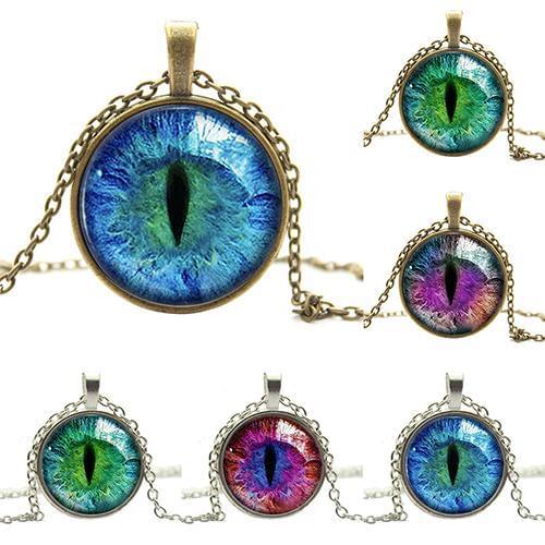 Women Ladies Gothic Cat Eye Pupil Glass Cabochon Pendant Necklace Jewelry Chain pendant Jewelry wholesale fashion
