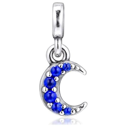 Fit Me Link Bracelets Moon Mini Dangle Charm Beads for Jewelry Making 925 Sterling Silver Small Hole Charms Bead Female Jewelry