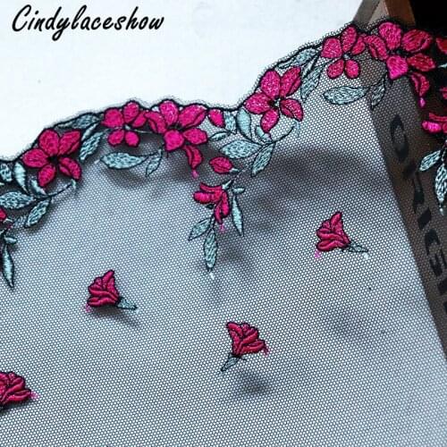 1 Meter 18.5cm Width Embroidered Lace Fabric Mesh Dress Curtain Decoration Lace Trim Tulle Sewing Applique Lace Fabric DIY Craft