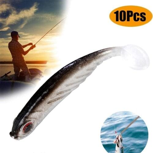 10pcs/set 7cm Soft Lures Silicone Bait Sea Fishing Artificial Lure Spinnerbait Outdoor Silicone Fish 2.6g Fish Supp L0Y6