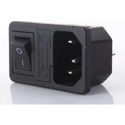 2 Pcs 10A AC Power Inlet Panel Socket w Fuse w Rocker Switch