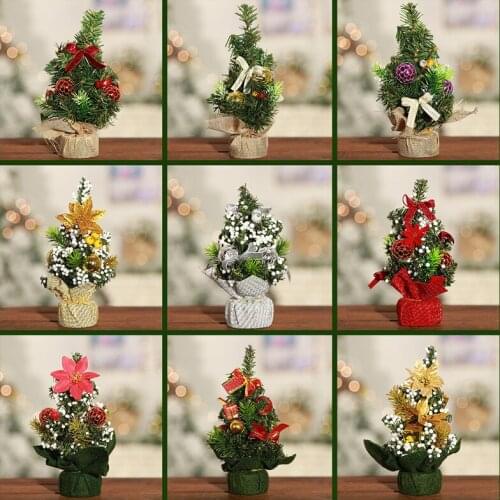 20cm DIY Cute Simulated Plants Mini Christmas Fake Pine Tree Home Decorations Desktop Decorations Christmas Girl Friend Gifts