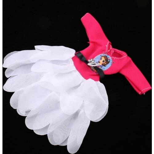 4x Fashion Doll Clothes Dress Skirt for Barbie Dolls with Belt Multi-color #1