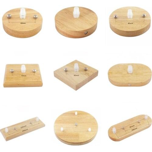 5pcs Wooden Ceiling Holder Lamp Base Concise Style Modern Ceiling Plate Lamp Fitting Chandelier Base DIY Lighting Accessories